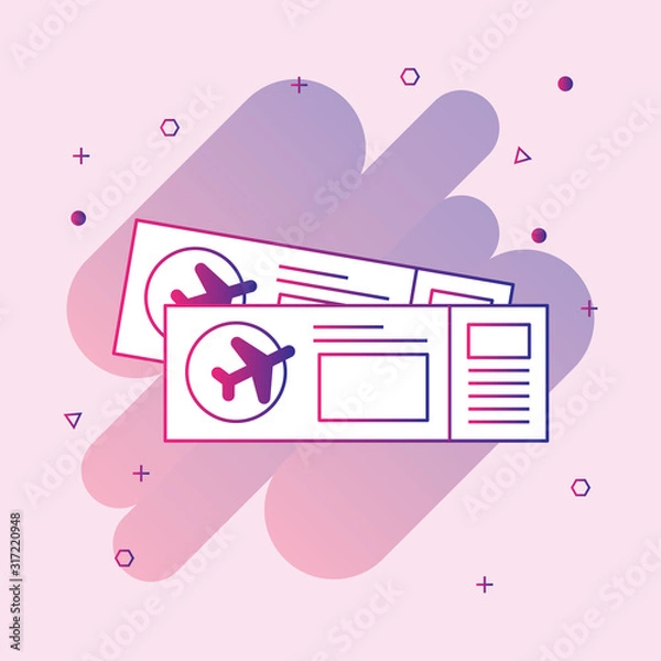 Obraz Flight ticket outline icon