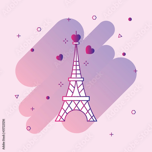 Fototapeta  Eiffel tower line icon