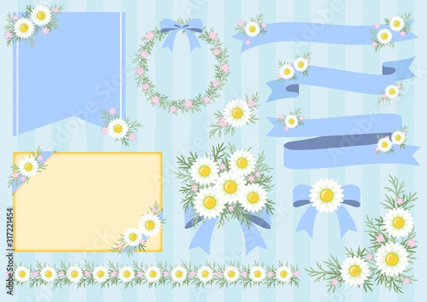 Obraz マーガレットのリボン・飾りセット