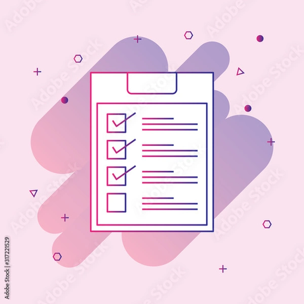Obraz  Clipboard checklist line icon