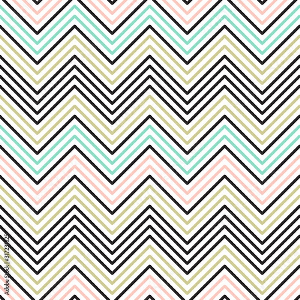 Fototapeta Chevron Seamless pattern. Vector Abstract Zigzag background