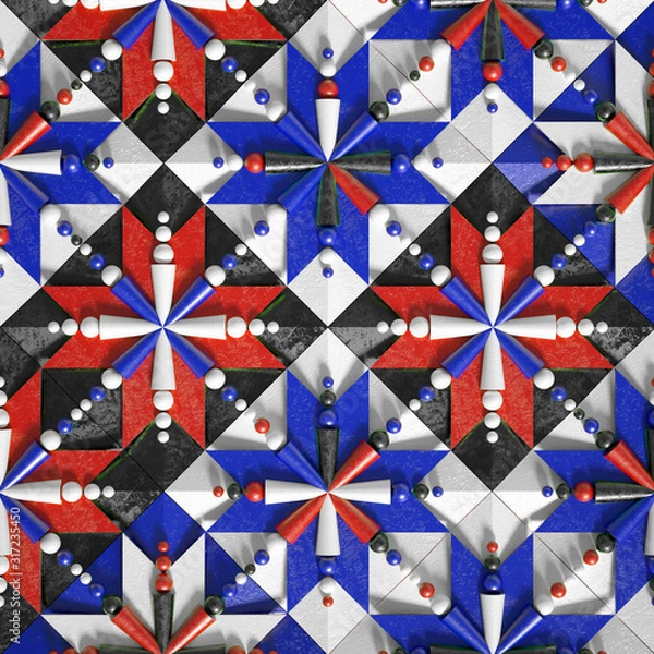 Fototapeta Beautiful, cheerful pattern background. 3d illustration, 3d rendering.