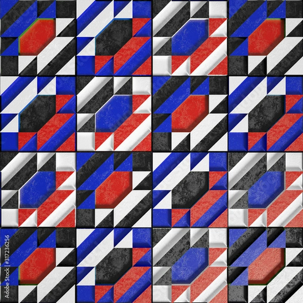 Fototapeta Beautiful, cheerful pattern background. 3d illustration, 3d rendering.