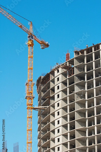 Obraz uncompleted building construction equipment