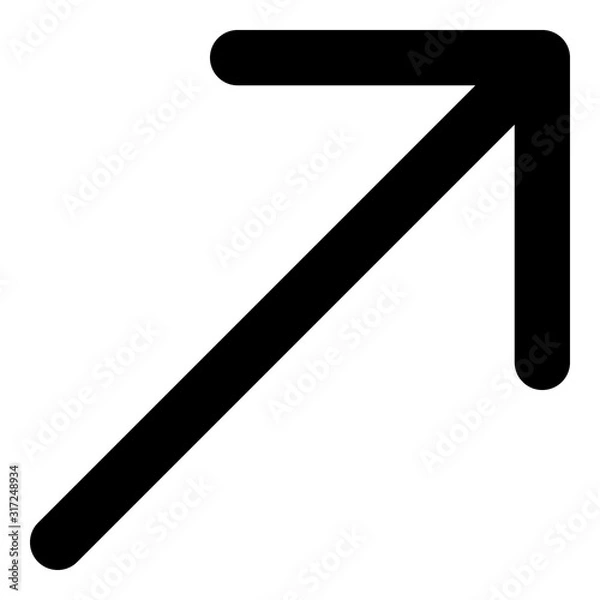 Obraz Unique up and right arrow icon, illustration, vector