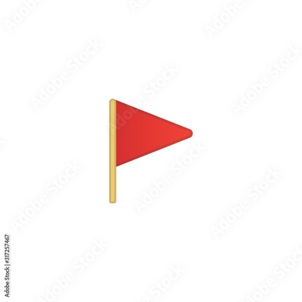 Fototapeta Triangular Flag Vector Icon. Isolated Flag, Map Location Symbol Emoji, Emoticon Illustration