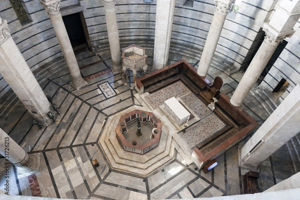 Obraz Interno Battistero Pisa