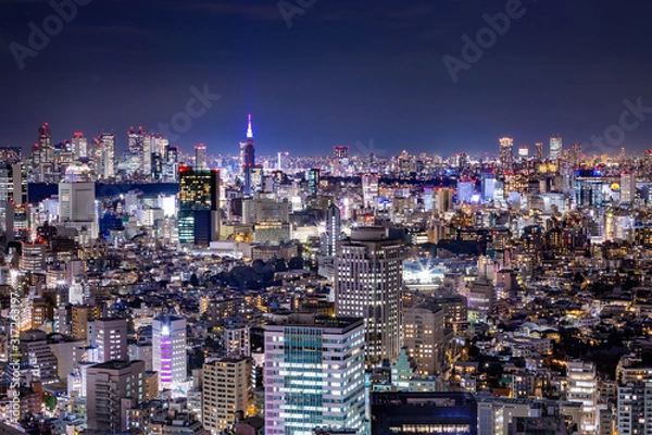 Obraz 光が溢れる東京の夜景