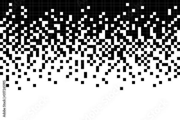 Obraz Fading pixel pattern background.Black and white pixel background. Vector illustration.