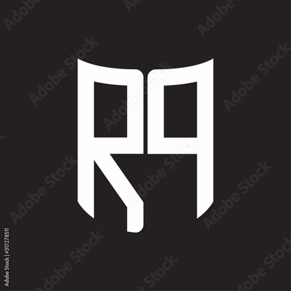 Fototapeta RP Logo monogram with ribbon style design template on black background