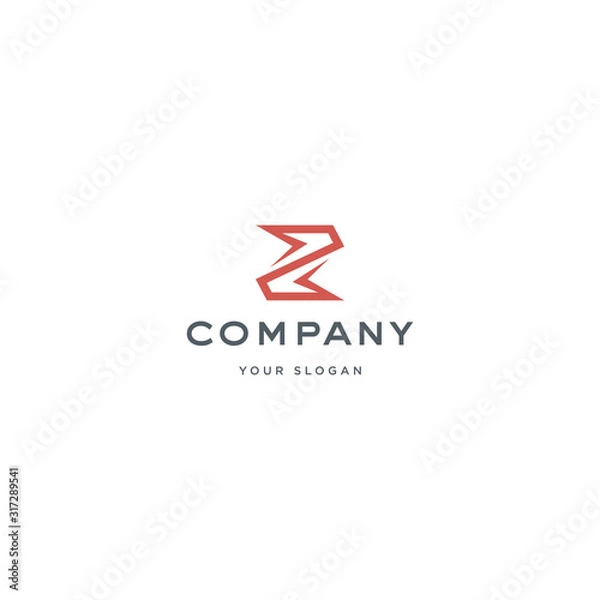 Fototapeta Vector logo design icon. Abstract letter Z. Modern simple style