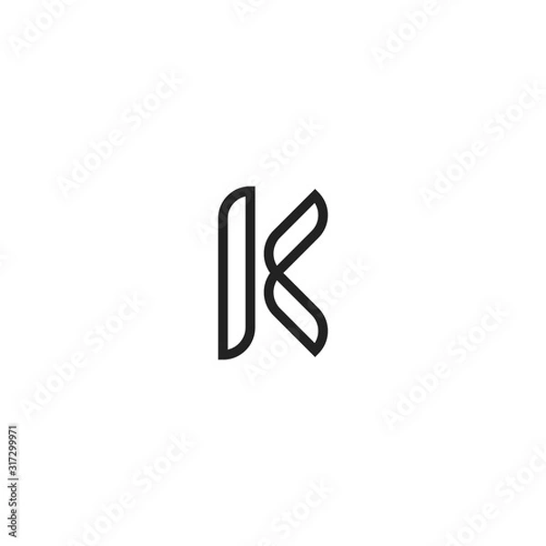 Obraz monogram letter K logo with a unique design