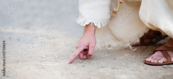 Obraz Chrystus piszący w ziemi