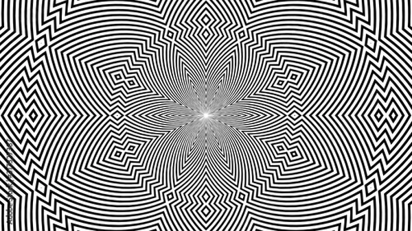 Obraz Vector - Black and white abstract flower background.Bursting,Radial,radiating pattern.Optical illusion.