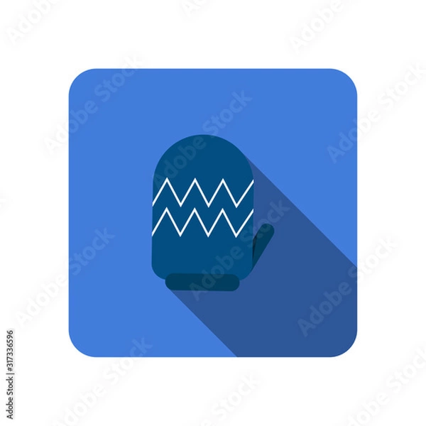 Fototapeta winter gloves flat icon with long shadow vector