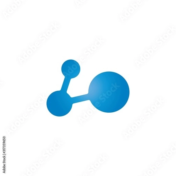 Fototapeta blue molecule logo vector icon illustration