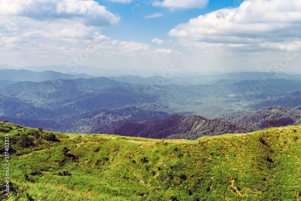 Fototapeta Beautiful view point of Elephant Hills View Point or " Nern Chang Suek ", Pilok, on the mountain in the west of thailand, Thailand-Myanmar border in Thongphaphum Kanchanaburi, Thailand