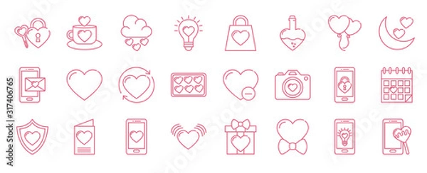 Obraz Isolated love icon set vector design