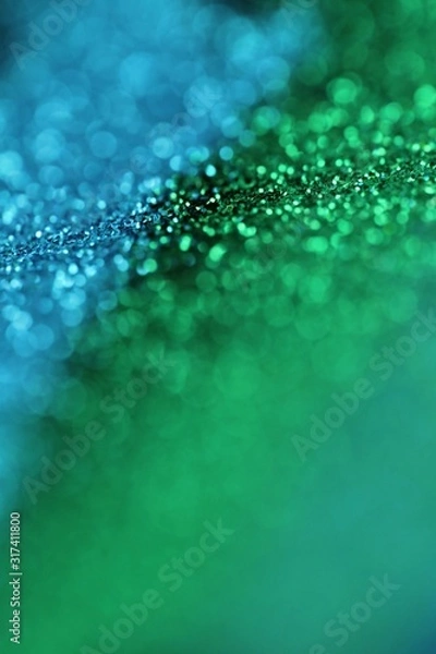 Fototapeta glitter background.blue and Green shiny gloss layout. Green and blue striped glitter with shining bokeh.. glitter brilliant mockup