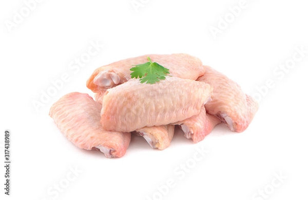 Fototapeta raw chicken wings an isolated on a white background