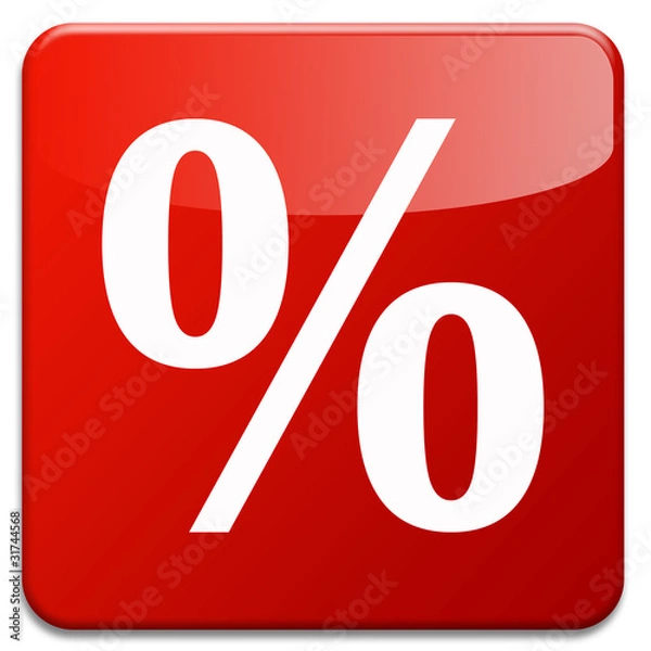 Obraz 3D effect button "percentage"