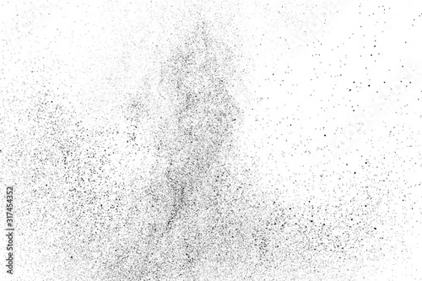 Fototapeta Black Grainy Texture Isolated On White Background. Dust Overlay. Dark Noise Granules. Digitally Generated Image. Vector Design Elements, Illustration, Eps 10.