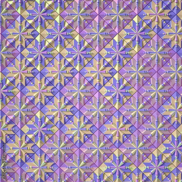 Fototapeta Beautiful, cheerful pattern background. 3d illustration, 3d rendering.