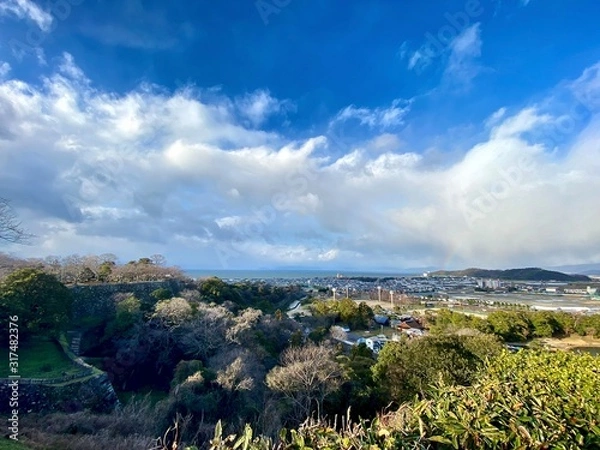 Obraz 緑と町と空と