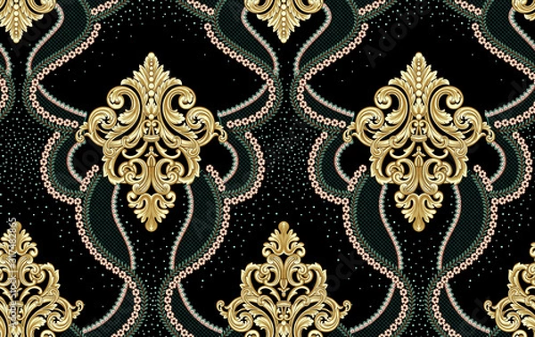 Fototapeta Decorative elegant luxury design.Vintage elements in baroque, rococo style.Design for cover, fabric, textile, wrapping paper .