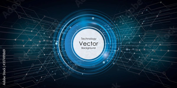 Fototapeta Circle blue abstract technology innovation concept vector background