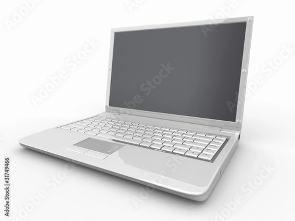 Obraz Opened laptop on white isolated background