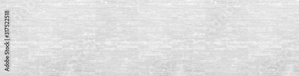 Fototapeta panoraam white clean Slate Marble Split Face Mosaic  pattern and background brick wall floor top view