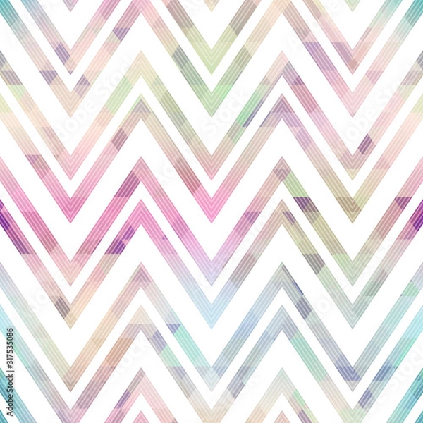 Obraz Pastel color zigzag seamless pattern.