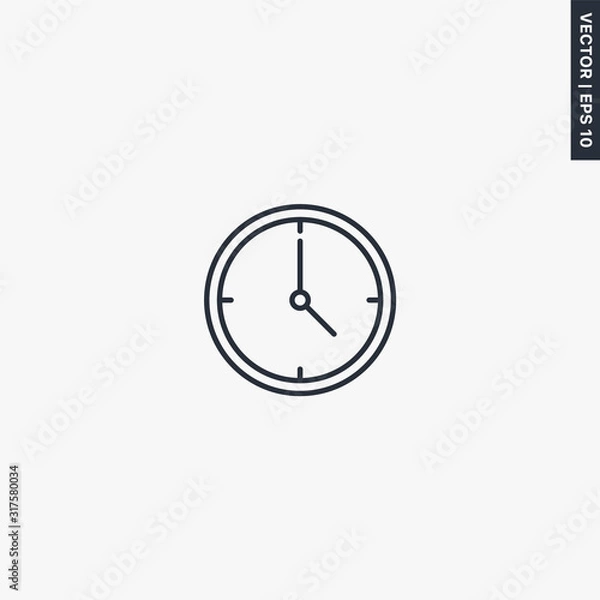 Fototapeta Clock, linear style sign for mobile concept and web design