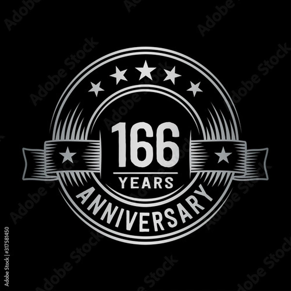 Fototapeta 166 years anniversary celebration logotype. Vector and illustration.