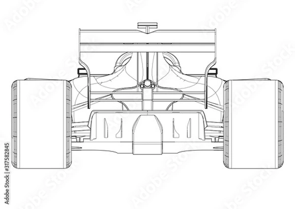 Obraz Silhouette F1 Car Vector