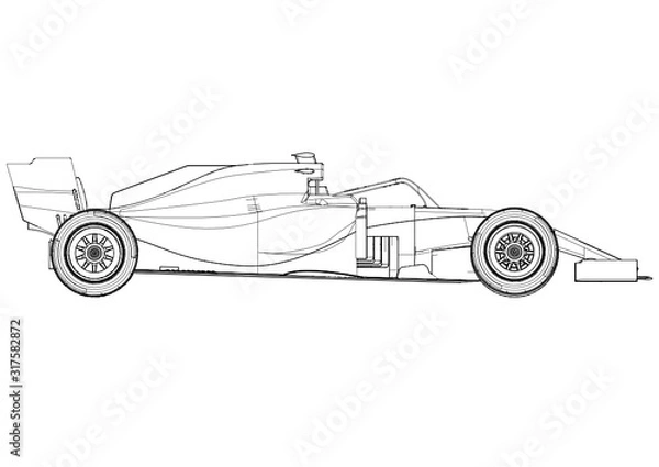 Obraz Silhouette F1 Car Vector