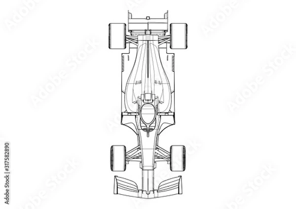 Obraz Silhouette F1 Car Vector