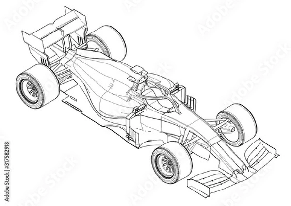 Obraz Silhouette F1 Car Vector