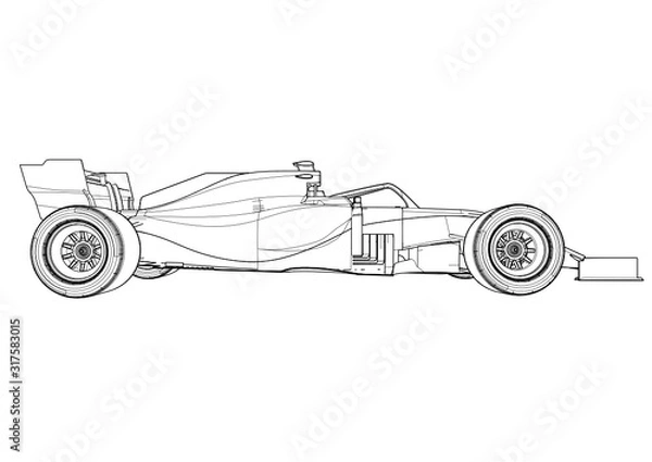 Obraz Silhouette F1 Car Vector