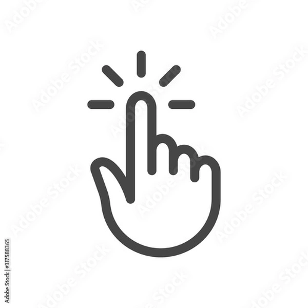 Obraz Touch outline vector illustration icon isolated on white background.