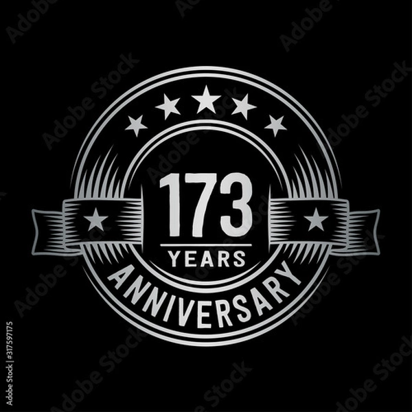 Fototapeta 173 years anniversary celebration logotype. Vector and illustration.