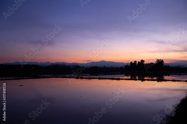 Obraz sunset over the lake