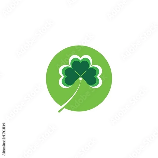 Fototapeta Vector illustration of clover leaves green with white background