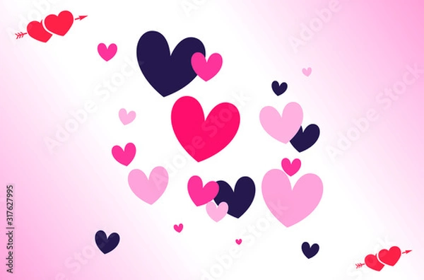 Fototapeta abstract background with hearts