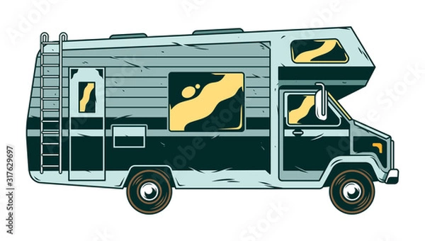 Fototapeta Vintage recreational vehicle Camper car