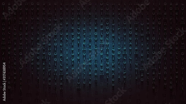 Fototapeta Mysterious message in the form of a cipher of letters