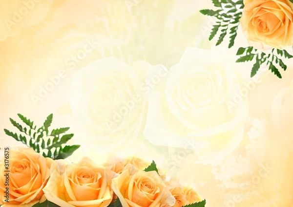 Obraz yellow roses background