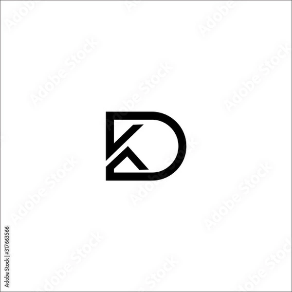 Fototapeta DK D K initial logo design vector