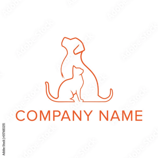 Obraz dog and cat logo template